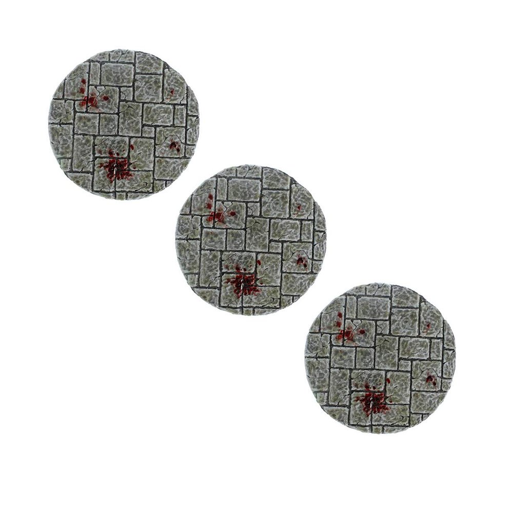 War World Gaming 50mm Round Dungeon Stone Resin Bases x3 for 20-28mm Scale Miniatures & Figures