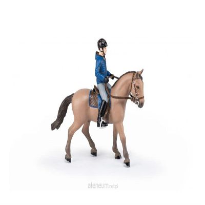 Papo - Hand-Painted - Figurine - Horses,Foals and Ponies - Walking Horse with Male rider-51565 - Collectible - for Children - Suitable for Boys and Girls - from 3 Years Old