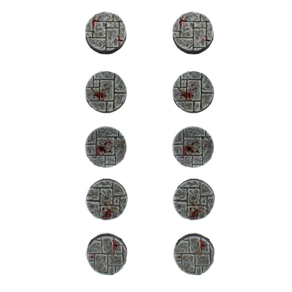 War World Gaming 25mm Round Dungeon Stone Resin Bases x10 for 20-28mm Scale Miniatures & Figures