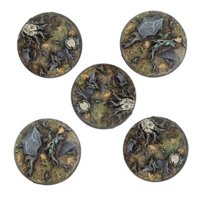 War World Gaming Fantasy Forest Resin Bases  Set of 5 Round 40mm Bases for 20-28mm Scale Miniatures
