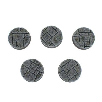 War World Gaming 25mm Round Dungeon Stone Resin Bases x 5 for 20-28mm Scale Miniatures & Figures