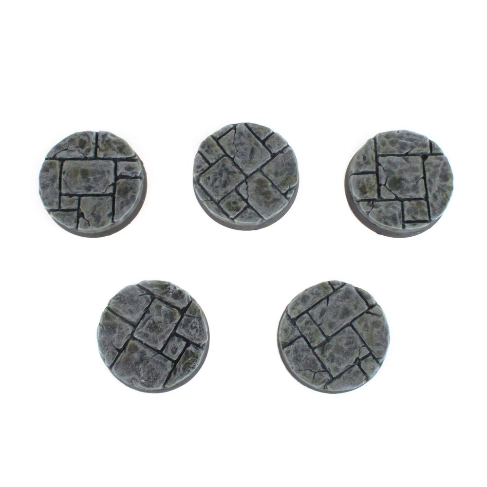 War World Gaming 25mm Round Dungeon Stone Resin Bases x 5 for 20-28mm Scale Miniatures & Figures