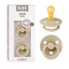 BIBS Pacifiers Colour Collection | Natural Rubber Baby Pacifier | Round Nipple | Set of 2 BPA-Free Soothers | Made in Denmark | 0+ Months (Pack of 2) | Vanilla view 1