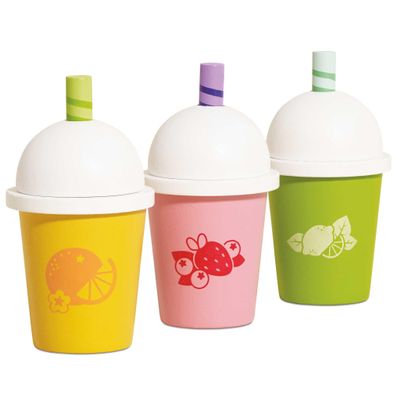 Le Toy Van - Childrens Wooden Honeybake Smoothie Cup & Juice - Set of 3 - Pretend Toy - Role Play Toy - Wooden Food for Kids - Kids Kitchen & Food Toys - Toys for 2 Year Olds +