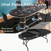 J&C Poker Table Cover Oval 96x44in 420D Waterproof Folding Poker Table Covers Weatherproof Foldable Poker Table Cover with Elastic Hem view 2