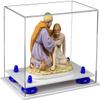 Better Display Cases Versatile Acrylic Clear Display Case - Small Rectangle Box with Dark Blue Risers and White Base 9.5" x 6" x 6.5" (V43/A005) view 1