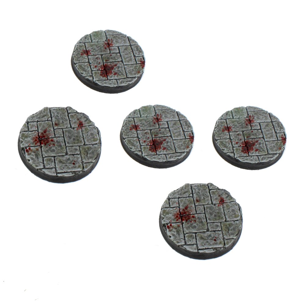 War World Gaming 40mm Round Dungeon one Resin Bases x5 for 20-28mm Scale Miniatures & Figures,5 x 40mm