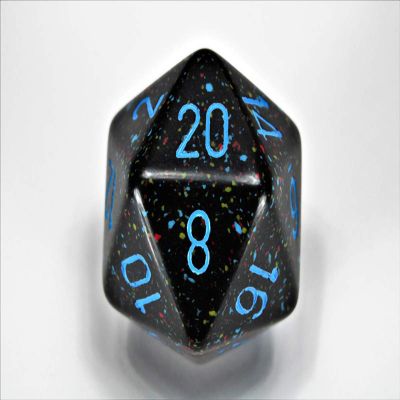 Chessex 34mm Single Speckled Blue Stars D20 Die, 20 Sides, Polyhedral Die, Table Game Accessories, Role Play, Dungeons and Dragons(D&D)