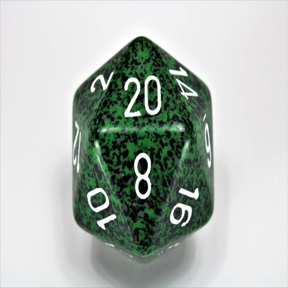 Chessex 34mm Single Speckled Recon D20 Die, 20 Sides, Polyhedral Die, Table Game Accessories, Role Play, Dungeons and Dragons(D&D)