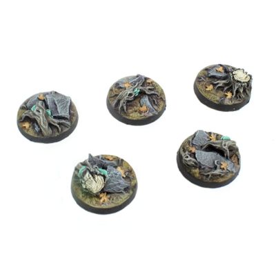War World Gaming Fantasy Forest Resin Bases  Set of 5 Round 25mm Bases for 20-28mm Scale Miniatures