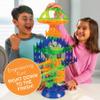 MindWare Q-BA-Maze 2.0 Rally Racing Set, Modular Marble Run Building Kit with Cubes, Rails, Launcher and Marbles, STEM Construction Toy for Problem Solving and Speed Play, Kids Ages 6+ view 3
