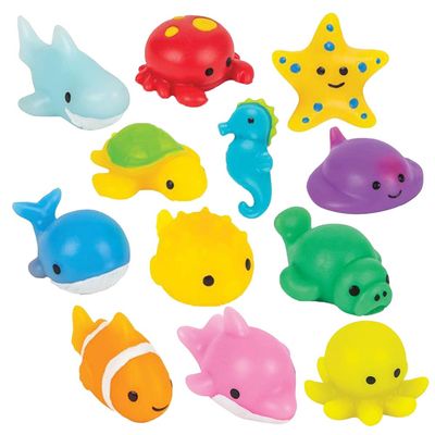 ArtCreativity Mochi Squishy Toy Sea Life Animals, Set of 24, Mini Squishies Soft Aquatic Mochis Toys for Kids, Under the Sea Party Favors, Ocean Party Goody Bag Fillers for Boys & Girls
