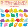 ArtCreativity Mochi Squishy Toy Sea Life Animals, Set of 24, Mini Squishies Soft Aquatic Mochis Toys for Kids, Under the Sea Party Favors, Ocean Party Goody Bag Fillers for Boys & Girls view 2