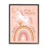 Stupell Industries You are Magical Inspirational Pink Unicorn Rainbow view 1