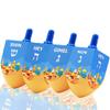 The Dreidel Company 4-Pack Extra Large Jerusalem Wood Dreidels, Let's Play The Hanukkah Game, (4-Pack) view 1