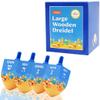 The Dreidel Company 4-Pack Extra Large Jerusalem Wood Dreidels, Let's Play The Hanukkah Game, (4-Pack) view 4