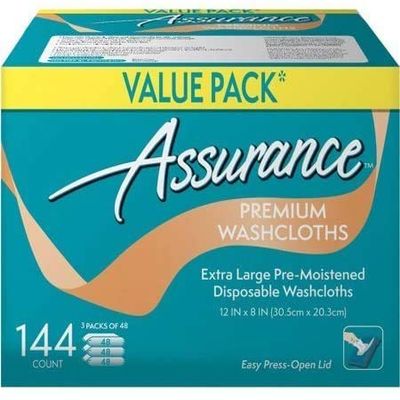 .Assurance Premium Washcloths Value Pack 144 Count (.3 Pack)