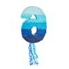 BLUE PANDA 6 Pinata Pull-String - Ombre Blue 16.5 x 11.3 x 3 In - Number 6 Pinata for Birthday Decorations & Party Decoration view 4