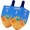 The Dreidel Company 2- Pack Extra Large Jerusalem Wood Dreidels, Let's Play Dreidel The Hanukkah Game, (2-Pack) view 1