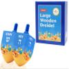 The Dreidel Company 2- Pack Extra Large Jerusalem Wood Dreidels, Let's Play Dreidel The Hanukkah Game, (2-Pack) view 3