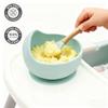 Ginbear Baby Bowls with Suction, Silicone Bibs, Self Feeding Spoons, Led Weaning Supplies, Toddler Eating Set for Ages 6 Months+ (Hazy Green) view 2