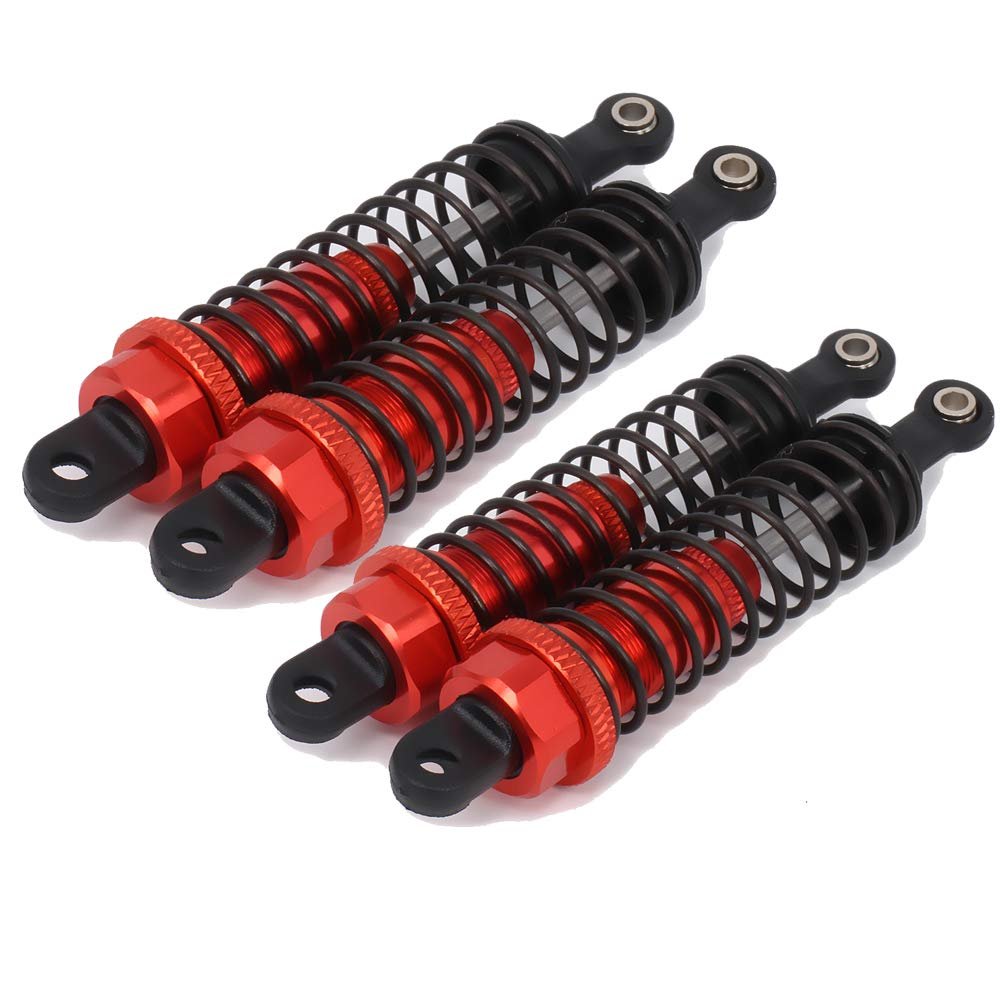 4pcs Alloy Shock Absorber Damper Oil-Filled Type 70mm For RC Hobby Car 1/16 Buggy Truck (Red)
