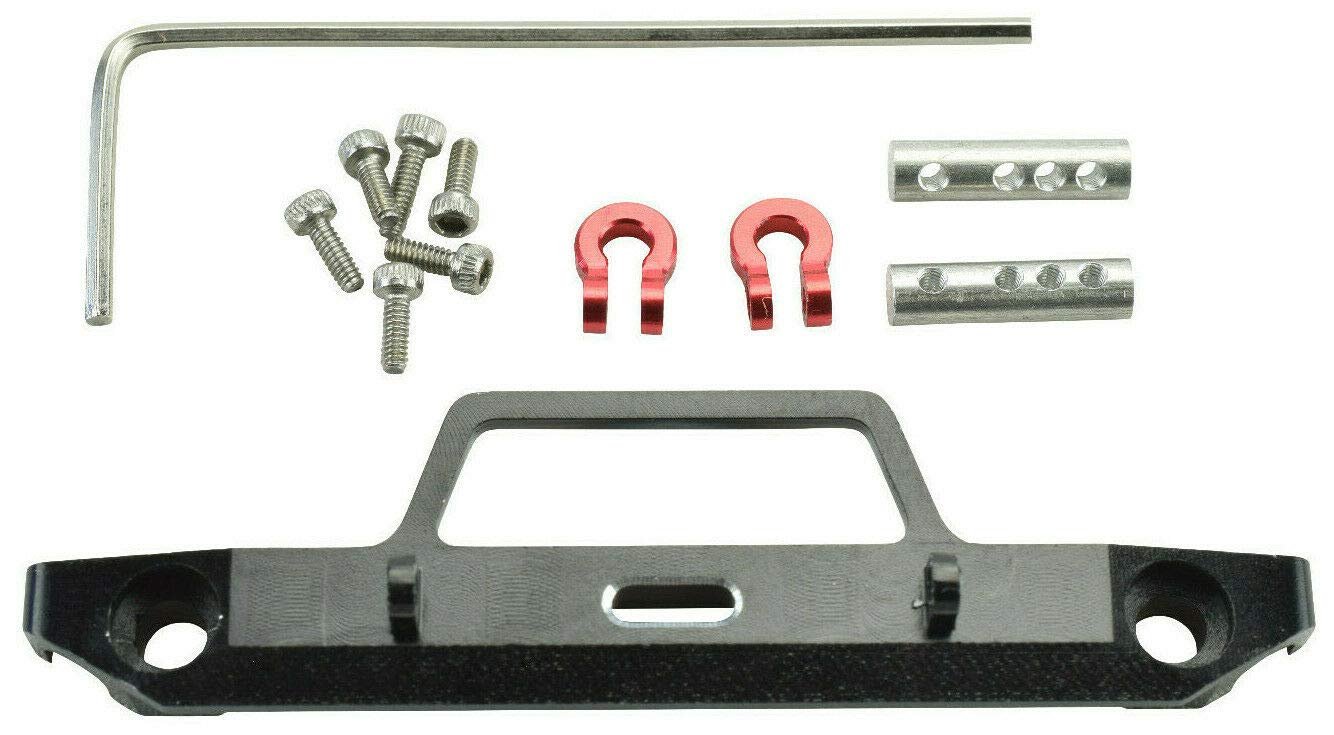Apex RC Products Black Aluminum Front Bumper Set W/Shackles Compatible With Axial SCX24 SCX24-14