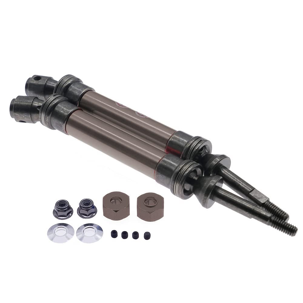 2pcs Alloy and 45 Steel Rear CVD Drive Shaft for RC Hobby Car 1/10 ECX 2WD Series Hop-ups (Titanium)