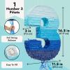 BLUE PANDA Ombre Blue Number 3 Pull String Pinata - Interactive Pull-String Surprise with Number 3 Pinata for Ocean-Themed Birthday Decoration for Boys & Girls - Pack of 1, Paper, 16.5 x 11.5 x 3 in view 3