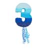 BLUE PANDA Ombre Blue Number 3 Pull String Pinata - Interactive Pull-String Surprise with Number 3 Pinata for Ocean-Themed Birthday Decoration for Boys & Girls - Pack of 1, Paper, 16.5 x 11.5 x 3 in view 4