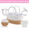 ABenkle Diaper Caddy Organizer, Boho Rustic Cotton Rope Nursery Baby Basket, Changing Table Organizer for Baby Diaper Storage and Baby Shower view 4