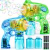 JOYIN 2 Bubble Guns Blaster Kit with 2 Solution for Kids, Automatic Bubble Maker Blower Machine for Party Favors, Birthday, Outdoor & Indoor Activity, Summer Toy view 1