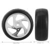 Dilwe RC Tires, 63MM Remote Control Metal Wheel Hub Rubber Tires with Adapter Compatible with WPL D12 RC Truck, RC Wheels RC Accessories view 2