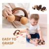 3PCS Wooden Baby Toys, Montessori Toys for Babies 0-6-12 Months, Baby Grasping Toys Push Car Toys for 1 Year Old Boy Birthday Gift,#2 view 3