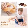 3PCS Wooden Baby Toys, Montessori Toys for Babies 0-6-12 Months, Baby Grasping Toys Push Car Toys for 1 Year Old Boy Birthday Gift #1 view 3