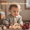 3PCS Wooden Baby Toys, Montessori Toys for Babies 0-6-12 Months, Baby Grasping Toys Push Car Toys for 1 Year Old Boy Birthday Gift #1 view 4