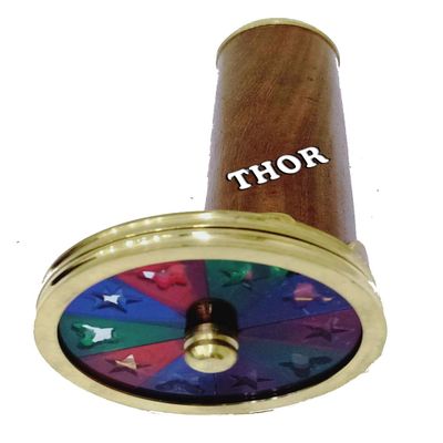 THOR INSTRUMENTS Nautical Vintage Wooden Handheld Brass Kaleidoscope Maritime Optical Star Design Rustic Vintage Home Decor Gifts