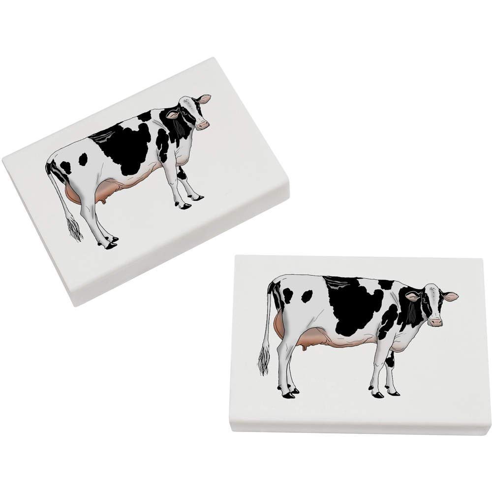 Azeeda 2 x 45mm 'Dairy Cow' Erasers/Rubbers (ER00026685)