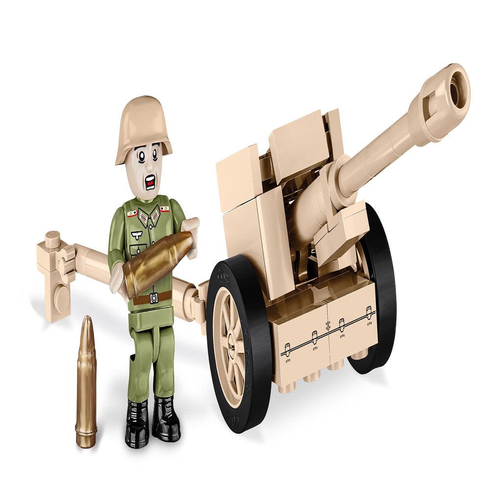 COBI Historical Collection World War II 7.5 cm PaK 40 German Anti-Tank Gun for 7+ years, Sand