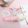 VIGVAN Cat Ears Wolf Fox Ears Animal Cosplay Cute Head Accessories for Halloween (Pink Ears + Tail Set) view 2