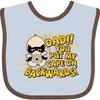 inktastic Dad You Put My Cape on Backwards Baby Bib Blue and Chocolate 23a86 view 1