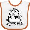 inktastic Gigi and PopPop Love Me Baby Bib White and Orange 389ea view 1