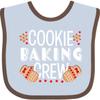 inktastic Christmas Cookie Baking Crew with Oven Mitts Baby Bib Blue and Chocolate 383de view 1
