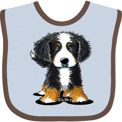 inktastic Bernese Mountain Dog Baby Bib Blue and Chocolate - KiniArt 3e81