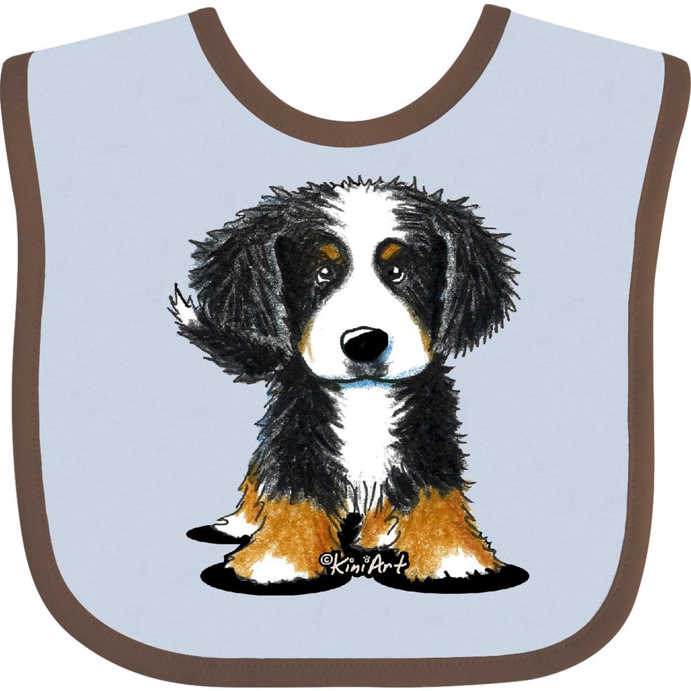 inktastic Bernese Mountain Dog Baby Bib Blue and Chocolate - KiniArt 3e81
