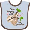 inktastic Hanging with My Grandma Baby Bib Blue and Chocolate 376ef view 1