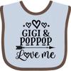 inktastic Gigi and PopPop Love Me Baby Bib Blue and Chocolate 389ea view 1