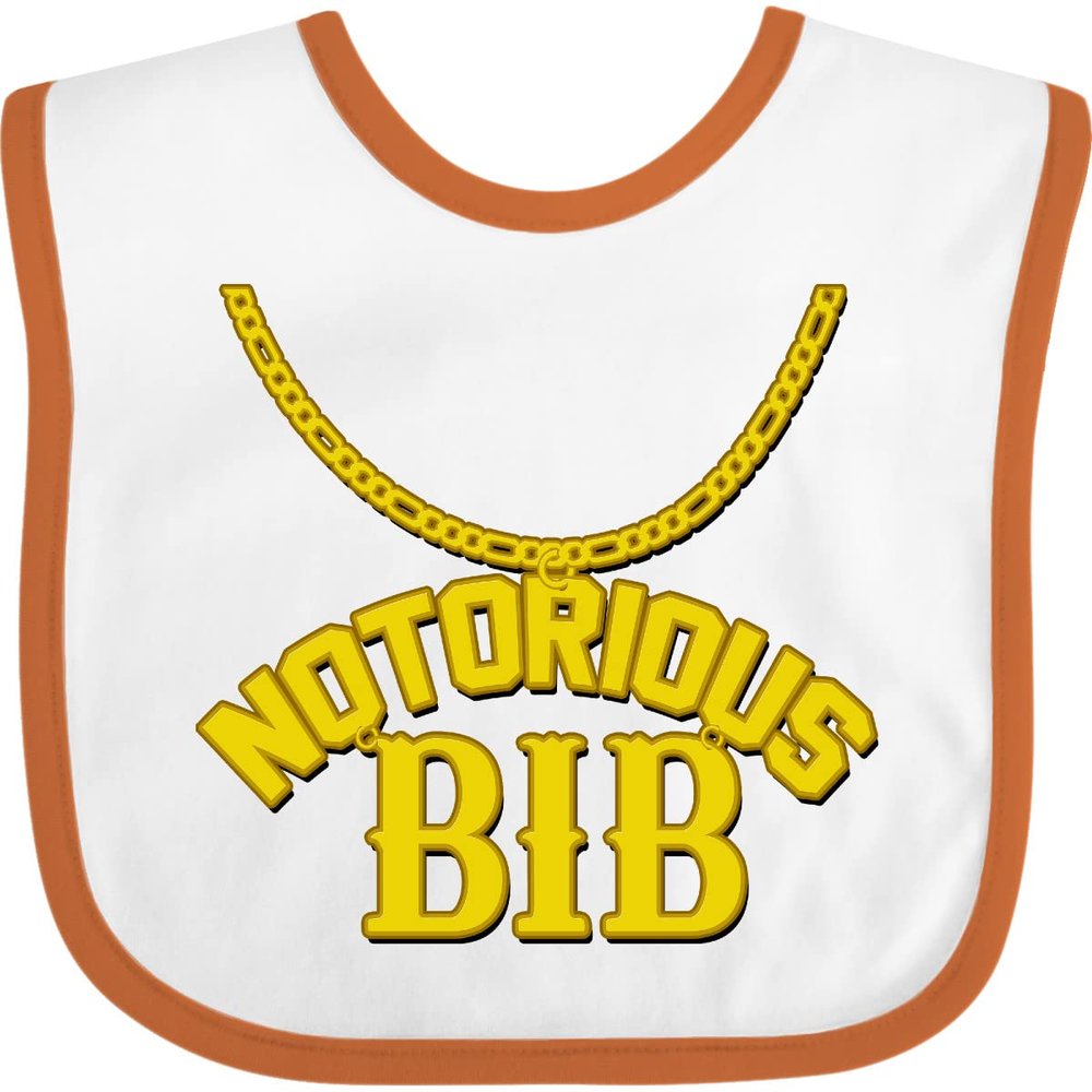 inktastic Notorious Bib Baby Bib White and Orange 1c5d1