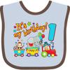 inktastic It's My Birthday- Circus Train 1st Birthday Baby Bib Blue and Chocolate 2e92e view 1