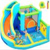 FBSPORT Inflatable Bounce House, Water Slide Park Slide Bouncer with Ball Shooting, Climbing Wall, Jumping and Splash Pool, Kids Bouncy Castle with 450W Air Blower for Outdoor Backyard view 1